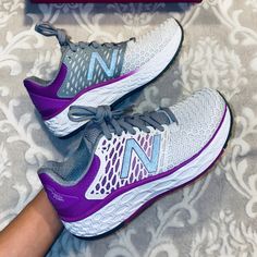 New Balance Wvngogv3 Running Women Shoes White/Purple New With Original Box Shoes New Balance, Shoes Color, New Balance Shoes, Shoes White, New Balance Sneaker, Hoka Running Shoes, Running Women, Womens Shoes Sneakers, Color Purple