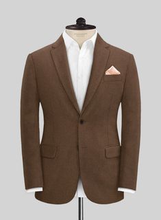 The world of fashion is enamored with tweed, and it's not hard to see why. It's warm, sturdy, adaptable, chic, and quintessentially British. If you're looking for an ensemble that exudes sophistication and thoughtfulness, you can't go wrong with our Naples Espresso Brown Tweed Jacket. Made from pure wool, it offers both style and refinement in equal measure. The jacket comes in a rich espresso brown hue with a simple weave, ensuring a timeless silhouette and comfortable wear for long days at the Brown Tweed Jacket, Brown Tweed Suit, Quintessentially British, Tweed Suit, Designer Suits For Men, Brown Tweed, Brown Suits, Espresso Brown, Tweed Suits