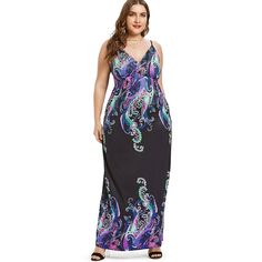 Plus Size Paisley Empire Waist Slip Dress - Black - 3K79721312 - Women's Clothing  #WomensClothing #Women's #Clothing Floral Tea Dress, Dress Slip, Bohemian Maxi Dress, Maxi Slip Dress, Fashion Plus Size, Trendy Plus Size Clothing, Plus Size Maxi Dresses, Cheap Dresses, Tea Dress