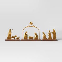 the nativity scene is made out of wood