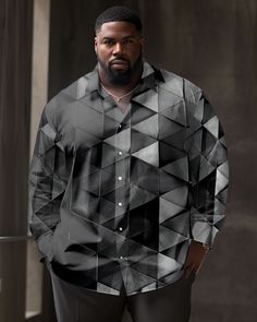 Describe:Welcome to our shop! You are browsing a unique collection of Long Sleeve Shirt Sets, designed for you who value style and style.The L-9XL African American Geometric Long Sleeve Shirt is a garment designed specifically for the African American series of people. Here are the details of this shirt:This shirt features a geometric pattern for a classic and stylish look. It is usually made of soft and comfortable fabric to ensure comfortable and breathable wear. This shirt is usually designed with long sleeves to keep you warm in cooler weather.L-9XL Afro Geometric Long Sleeve Shirts are usually loose fitting and fit a size up. The shirt usually has a lapel collar and can be worn with a tie or open, depending on personal preference. The cuffs of the shirt are usually designed with butto Outfits For Big Men, American Series, Vests Mens, Outwear Jackets, Long Sleeve Polo Shirt, Cooler Weather, Mens Plus Size, Big Men, Long Sleeve Polo