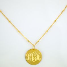 Personalized Monogram Necklace, Large Disc Necklace, Name Disc Necklace, Initial Necklace, Bridesmaid Necklace, Birthday Gift for women #daniquejewelry Nickel-free Name Necklace For Mother's Day Gift, Nickel-free Necklace For Mother's Day Personalized Gift, Dainty Medallion Charm Necklace For Gift, Minimalist Engraved Jewelry For Birthday Gift, Adjustable Yellow Gold Necklace For Personalized Gift, Cadmium-free Necklace For Mother's Day Gift, Custom Initial Pendant Necklace For Mother's Day, Adjustable Gold Initial Necklace For Personalized Gift, Gold Custom Necklace For Personalized Gift