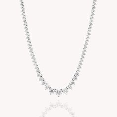 diamonds-3prongs-tennis-necklace-white-gold Elegant Necklace With Diamond Cut Lab Grown Diamonds, Diamond White Necklace With Prong Setting For Formal Occasions, Elegant Necklace With Prong Setting And Lab Grown Diamonds, Elegant Diamond Tennis Necklace For Formal Occasions, Timeless Formal Necklace With Brilliant Cut, Formal White Gold Necklace With Lab Grown Diamonds, White Necklace With Prong Setting For Formal Occasions, Luxury Cubic Zirconia Diamond Necklace With Brilliant Cut, Refined Cubic Zirconia Diamond Necklace For Formal Occasions