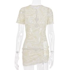 Material: Polyester Fiber (polyester) Material Composition: 91%-99% Pattern Type: Printing Beige Stretch Mini Dress For Summer, Beige Mini Dress For Summer Party, Summer Party Beige Mini Dress, Bodycon Mesh Dress For Summer Evenings, Summer Evening Bodycon Mesh Dress, Sheer Mesh Mini Dress For Club, Sheer Mini Dress For Summer Party, Beige Stretch Bodycon Dress For Summer, Summer Party Mesh Dress, Fitted