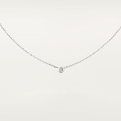 Cartier - Cartier d'Amour necklace, large model - Necklace Woman White gold/Diamond - Cartier d'Amour necklace, large model, 18K white gold (750/1000), set with a brilliant-cut diamond totaling 0.18 carat. Diameter of the pattern: 5.48 mm. Chain length: 380 to 410 mm. Please note that the carat weight, number of stones and product dimensions will vary based on the size of the creation you order. For detailed information please contact us. Luxury Platinum Necklaces With Diamond Accents, Elegant Everyday Luxury White Gold Chain Necklace, Elegant Everyday White Gold Chain Necklace, Elegant White Gold Chain Necklace For Everyday Luxury, Cartier Single Diamond Round Cut Jewelry, Cartier Jewelry With Single Round Cut Diamond, Cartier Yellow Gold Diamond Necklace For Formal Occasions, Luxury Brilliant Cut Chain Necklace, Timeless Platinum Necklaces With Diamond Accents