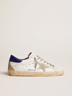 Men's Super-Star with suede star and blue heel tab | Golden Goose Golden Goose Men Sneakers, Navy Golden Goose, Mens Golden Goose, Blue Golden Goose, Golden Goose Men, Golden Goose Sneakers Outfit, Man Sneakers, Blue Suede Heels, Goose Sneakers