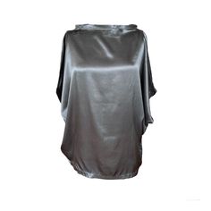 Elevate your wardrobe with our stunning lustrous grey satin top, designed in a loose-fit style. Fold the hem up over your hips or tucked into a pair of pants or a skirt. Whether it's a day at the office, a night out with friends, or a romantic date, this top adds an elegant touch to any occasion. Crafted from a luxurious heavyweight satin, it drapes beautifully, offering effortless sophistication with every movement Proudly made in Izmir Turkey by Kopenhag Studio Good to know The model is 5'6" and wears a small Ecovero from Lenzing is a sustainable vegan silk made from responsibly sourced wood pulp. Handwash inside out or wash inside out on cold Sleek Satin Tops For Night Out, Sleek Satin Finish Tops For Night Out, Sleek Satin Top For Night Out, Elegant Batwing Sleeve Party Tops, Sleek Satin Finish Top For Night Out, Satin Tops For Night Out, Sleek Silk Top For Night Out, Silk Tops With Satin Finish For Evening, Evening Silk Tops With Satin Finish