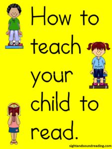 the words how to teach your child to read are in black and white letters on a yellow background