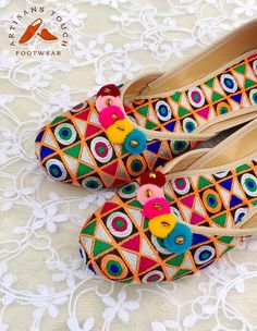 Bridal Shoes For Women, Beautiful Handmade Floral Clogs, Colorful Ethnic Juttis and Bellies shoes for Women, Bridesmaid Shoes, Wedding shoes by ARTISANSTOUCHIN on Etsy Weddings Receptions, Bridal Outfit, Bridesmaid Shoes, Occasion Shoes, Shoes Wedding, Cool Gifts For Women, Intricate Embroidery, Outfit Making, Bride Look