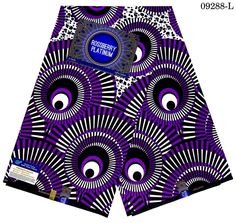 the purple and black shorts are designed to look like an eyeball