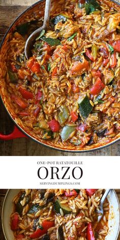 one - pot vegetable orzo is an easy and delicious side dish