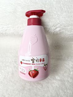 New! Kwailnara Welcos Strawberry Milk Body Lotion K Beauty Korean 560mL. Skin care. Great gift for any strawberry lovers Kwailnara Strawberry Milk Body Lotion, Strawberry Lotion Korean, Strawberry Milk Body Lotion, Strawberry Body Lotion, Korean Body Care Products, Strawberry Moisturizer, Moisturiser Korean, Strawberry Milk Lotion, Strawberry Body Care