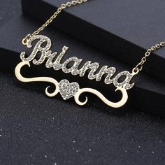 Design your own one-of-a-kind necklace with your name or a special word up to 10 characters. Each necklace is carefully made of quality stainless steel (gold plating available). Details: Available in Stainless Steel or Stainless Steel with Gold Plating It does NOT Tarnish Or Rust (100% guaranteed) FREE Gift Boxing Included! Adjustable Clasp Your personalized pendant takes time to hand craft and test but when you're wearing it you'll know it was worth the wait. :) ORDER NOW AND RECEIVE FREE SHIPP Ice Heart, Promise Bracelet, Name Necklace Silver, Minimal Necklace, Gold Name Necklace, Word Up, Personalized Pendant, Affordable Jewelry, Rose Gold Necklace