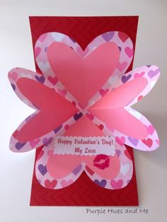 valentine's day card made with paper hearts