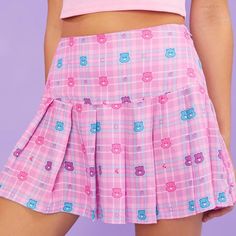 Dolls Kill X Care Bears Harmony In My Heart Plaid Pleated Mini Skirt Size Small New With Tags Nwt! Heart Skirt, Plaid Pleated Mini Skirt, Plaid Mini Skirt, Care Bears, Pink Princess, Pleated Mini Skirt, Dolls Kill, My Heart, Mini Skirt