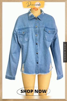 Long Sleeve Denim Jean Dress Button Down Casual Top Denim Jean Dress, Jean Dress, Home Wear, Button Dress, Casual Top, Denim Jean, Jeans Dress, Casual Tops, Button Downs