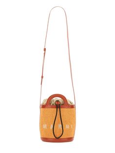 Two-tone leather and raffia Tropicalia bucket bag Width: 17 cm Height: 18 cm Depth: 16 cm Handle height: 4 cm Min shoulder strap length: 48 cm Max shoulder strap length: 58 cmGender: WOMENMaterial: EXTERIOR: 100% LEATHER 100% RAFFIA LINING: 100% FABRIC FINISHING: GOLDEN METALColor: MULTICOLOUREDMade in: ITProduct ID: SCMP0056Q1P3860 ZO709*Import tax/duty will be calculated at checkout (If applicable) Designer Summer Straw Bucket Bag, Designer Natural Bucket Straw Bag, Designer Natural Straw Bucket Bag, Tan Bucket Bag With Handles, Designer Summer Bucket Bag With Double Handle, Designer Bucket Bag With Leather Handles In Natural, Designer Summer Bucket Bag With Leather Handles, Designer Natural Bucket Bag With Leather Handles, Designer Natural Bucket Bag For Travel