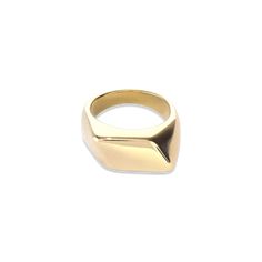 This ring features a captivating design, crafted from stainless steel with an 18k gold plating, fashioned into a uniquely deformed rectangle shape. Its distinctive form offers a modern twist on classic elegance, making it a standout accessory for those who appreciate contemporary jewelry with an edge. Stainless steel 18k gold plated Modern Rectangular Stainless Steel Signet Ring, Modern Stainless Steel Rectangular Signet Ring, Minimalist Stainless Steel Rectangular Ring, Modern Gold Square Signet Ring, Gold Rectangular Metal Rings, Modern Gold Signet Ring, Gold Rectangular Modernist Signet Ring, Modernist Gold Rectangular Signet Ring, Modern Square Gold Rings