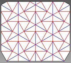 an image of a square with blue and red lines in the shape of hexagons