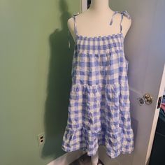 Brand New, With Tags, Blue Gingham Plaid Swing Dress With Tie Straps. So Cute And Comfortable, Perfect For All Body Types And As A Maternity Dress! Flirty And Fun, Perfect For Vacation Or Warm Weather. Not See Through, Thicker Material. Pairs Perfectly W/ A Denim Or White Jacket And Boots For Fall! Casual Forever 21 Cotton Dresses, Casual Cotton Dresses By Forever 21, Casual Cotton Sundress By Forever 21, Forever 21 Blue Sleeveless Mini Dress, Sleeveless Blue Mini Dress Forever 21, Forever 21 Blue Spring Dresses, Casual Blue Dress From Forever 21, Forever 21 Cotton Sundress For Summer, Forever 21 Cotton Sundress For Spring