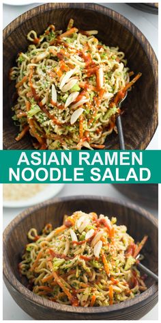 This Asian Ramen Noodle Salad is vegan, oil-free and ready in about 15 minutes! Oil-free! #vegan #ramen #noodle #salad #Asian Raw Vegan Ramen, Asian Ramen Noodle, Asian Ramen Noodle Salad, Salad Asian, Asian Ramen, Bright Line Eating Recipes, Ramen Noodle Salad, Vegan Ramen, Mandarin Oranges