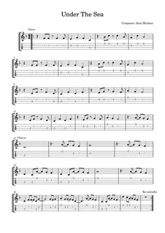 under the sea sheet music for guitar