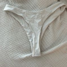 Brand New Never Worn White High-Waist Bikini Bottoms. No Flaws And Size Small! White Stretch Bottoms For Beach Party, White Stretch Beachwear Bottoms, White Stretch Bottoms For Pool, White Summer Bottoms For Pool, White Summer Bottoms For Beach Party, White Beachwear Bottoms For Pool, White Stretch Swimming Bottoms, White Stretch Bottoms With Lined Body, White Brief Bottoms For Poolside