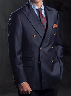 English Style Double Breasted Blazer Navy Blazers, Costume Africain, English Fashion, Crocodile Shoes, Designer Suits For Men, Style Blazer, City Of London, Classic Jacket, Elegant Man