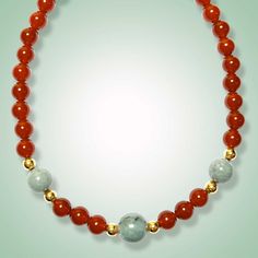 Crafted with vibrant carnelian and mint green jade, this necklace is a stunning addition to any jewelry collection. Both stones are known for their healing properties and are believed to bring good luck and prosperity to the wearer. Mint green jade (16 and 18mm) Carnelian Goldfilled Length: 20 inches Bring Good Luck, Bridal Beauty, Green Jade, Jade Green, Healing Properties, Pendant Set, Men's Collection, Ring Bracelet, Earring Necklace