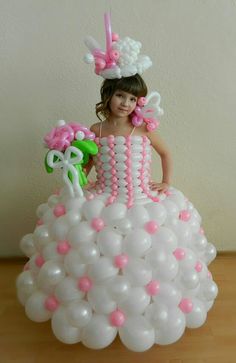 Cute balloon dress Baloon Art, Baby Shower Balloon Arch, Deco Ballon, Balloons Arch, Balloon Modelling, Shower Balloons