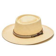 The BANJO Hat is a stylish accessory that's sure to turn heads. Made from Genuine Panama Straw and adorned with a genuine leather band and lace, this 3 inch brim hat from the Austral Panama Collection is sure to add a touch of luxury to any outfit. Luxury Brimmed Boater Hat For Summer, Elegant Brimmed Hats For Travel, Elegant Brimmed Travel Hats, Luxury Summer Hat With Curved Brim, Luxury Panama Hat For Spring, Luxury Panama Hat With Curved Brim For Spring, Elegant Short Brim Travel Hat, Elegant Flat Brim Hats For Travel, Elegant Flat Brim Travel Hat