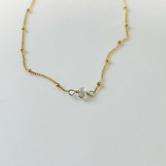 HERKIMER DIAMOND NECKLACE Siren Jewelry, Herkimer Diamond Necklace, Peace And Serenity, Diamond Choker Necklace, Diamond Choker, Power Crystals, Herkimer Diamond, Gold Filled Chain, The Mind