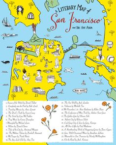 an illustrated map of san francisco and the bay area