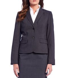 Calvin Klein Notch-Collar Jacket | Dillard's Business Professional Attire, Womens Skirt Suits, Business Attire Women, Women's Outfits By Occasions, Professional Attire, Collar Jacket, Notch Collar, Denim Jacket Women, Professional Outfits