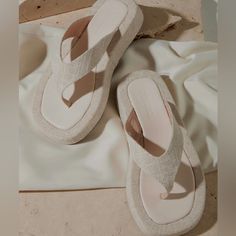 Super Cute Linen Platform Sandal Perfect For Summer! Eu 37, Us 6, Never Worn, Just Didn’t Fit Me! Beige Toe Post Wedge Sandals For Beach, Trendy Beige Toe Post Sandals, Beige Toe Post Flip Flops For Summer, Casual Beige Toe Post Wedge Sandals, Beige Synthetic Toe Post Flip Flops, Cream Toe Post Sandals In Synthetic Material, Cream Toe Post Sandals For Summer, Beige Platform Sandals For Outings, Cream Toe Post Synthetic Sandals