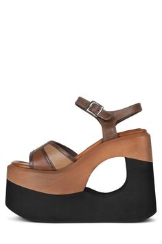 COLM Jeffrey Campbell Platform, Brown Wedge Sandals, Funky Shoes, Shoes Too Big, Shoe Inspo, Jeffrey Campbell Shoes, Gorgeous Shoes, Brown Sandals, Crazy Shoes