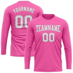 Suit up to show off like a true sports fan! This technology long sleeve t-shirt can keep you cool and dry no matter how hot things get on the court. Features: 1. Material: 95% Polyester/5% Spandex 2. Long sleeve t-shirt with printed name and numbers 3. Moisture-wicking fabric has spongy handle, good draping property and elasticity as well as good dimensional stability and wrinkle-resistance 4. Breathable & Quick-Drying 5. Athletic Cut & Exquisite stitching not easy to fall off 6. Crew neck 7. Lo T Shirt Sale, Light Blue Long Sleeve, Alpha Kappa Alpha, Pink T Shirt, Cheap T Shirts, Gray Long Sleeve, Pink Tshirt, Blue Long Sleeve, Sports Fan