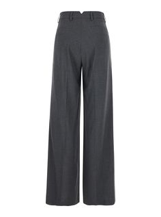 Straight pantsGreyHigh waistBelt loopsFront button closureTwo rear welt pocketsPences at the frontTonal stitchingFabricRegular fitGender: WomenMaterial: 100% COTTONColor: GREYMade in: ITProduct ID: 40232733R625*Import tax/duty will be calculated at checkout (If applicable) Elegant Gray Wide-leg Dress Pants, Gray High Waist Office Pants, Gray High Waist Pants For Office, Gray High-waist Office Pants, Elegant Gray Wide Leg Workwear Pants, Elegant Gray Wide Leg Pants For Work, Elegant Gray Wide Leg Pants For Business Casual, Gray Trousers With Welt Pockets, Gray Wide Leg Business Bottoms