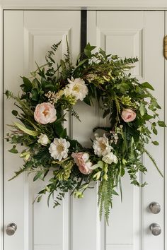 Handmade Greenery & Blooms Wreath Spring Wreath Ideas