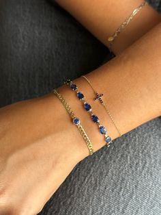 14K Solid Gold Available in various gemstones Stone Size: 4mm Chain Length: 7" Lobster clasp Curb Chain Bracelet, Studs Men, Blue Gifts, Demi Fine Jewelry, Cross Bracelet, Engagement Bands, Jewelry Repair, Natural Blue Sapphire, August Birth Stone