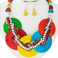 Multicolor Shell & Seed Beads Multi Strand Necklace & Earring Set Necklace & Fish Hook Earring Set Style No : 462894 Length : 18" + Ext Earring : 1 1/2" L Drop : 2 1/4" L Rhodium/Lt.Multi Always On Trend - Priced To Sell We Offer Amazing Bundle Deals With Discounted Or Free Shipping. Just Bundle Your Likes And Let Me Know When You’re Ready For An Offer. Multicolor Wooden Beads Necklaces For Party, Multicolor Party Necklaces With Wooden Beads, Multicolor Wooden Beads Jewelry For Party, Multicolor Wooden Beads Necklace For Party, Multicolor Wooden Beaded Necklaces For Party, Adjustable Round Multicolor Jewelry Sets, Bohemian Wooden Beads Jewelry For Party, Multicolor Dangling Round Beads, Multicolor Round Dangling Beads