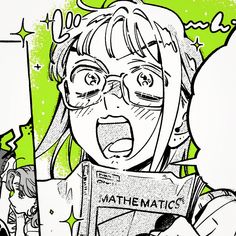 a drawing of a woman holding a sign with the word mathmatics on it