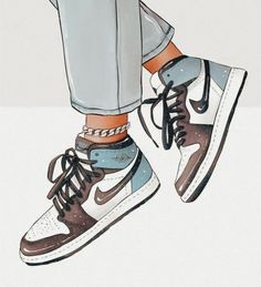 Cute girl sneakers Shoe Wall Art, Shoes Wall, Sneakers Illustration, Sneakers Drawing, Art Shoes, Shoe Wall, Sneaker Design, Sneaker Art, Shoes Drawing