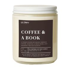 coffee and a book scented candle