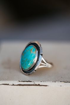 Bre Ring | Green Turquoise – Goldie Lew Jewelry Real Turquoise Jewelry, Southwest Jewelry, Silver Christmas, Turquoise Rings, Gifts For Sister, Mood Swings, Beaded Rings, Green Turquoise, Green Stone