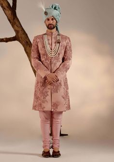 Jatin Malik-Orchid Pink Sherwani Set-INDIASPOPUP.COM Pink Sherwani, Jatin Malik, Blouse Yoke, Personal Shopping Service, Pink Linen, Shades Of Pink, Churidar, Custom Tailoring, Photographic Lighting