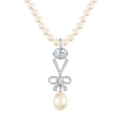 The original, $36 million… yours, just $149!A fabulous replica of a one-of-a kind historic pearl pendant!A luxurious 11 x14 mm white cultured pearl centerpiece suspended from a strand of 80 luminous white cultured pearls.28 dazzling Swarovski crystal accents — more than 2½ carats in all — illuminate this spellbinding and majestic creation. Elegant Formal Necklaces With Detachable Pendant, Elegant Bridal Necklace With Detachable Pendant, Elegant Formal Necklace With Detachable Pendant, Elegant Silver Bridal Necklace With Detachable Pendant, Elegant Bridal Necklace With Detachable Pendant For Wedding, Elegant Evening Jewelry With Detachable Pendant, Elegant Bridal Pendant Necklace With Pearls, Elegant Wedding Pearl Pendant Necklace, Elegant Pear-shaped Bridal Necklace For Formal Occasion