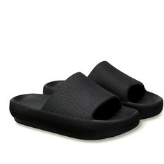 Victoria's Secret Pink Puffy Slide Sandals. Size Medium Black. Brand New Black Non-slip Slippers For Beach, Black Slip-on Platform Slippers With Thick Bottom, Comfortable Black Slip-on Sport Sandals, Black Round Toe Platform Slippers For Spring, Black Slip-on Platform Slippers, Spring Black Platform Slippers With Flat Heel, Black Platform Slippers With Thick Bottom And Round Toe, Black Round Toe Platform Slippers For Summer, Black Flat Heel Platform Slippers For Spring