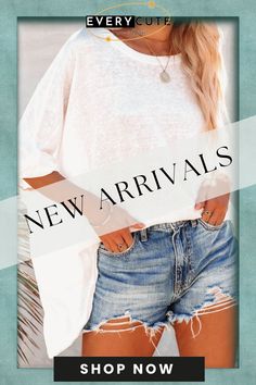 White Batwing Sleeve Tunic Oversized T Shirt Loose Fit Cotton Summer Tops, Loose Fit Cotton Tops For Summer, Casual Loose Fit Summer Tops, Spring Cotton Tops With Loose Fit, Cotton Batwing Sleeve T-shirt For Summer, Summer Cotton T-shirt With Batwing Sleeves, Loose Fit Cotton Top For Spring, Oversized Cotton Top For Vacation, Summer Vacation Batwing Sleeve Top