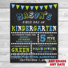 the first day of school chalkboard poster